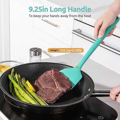 Silicone Turner Cooking Spatula (Aqua Sky / 13.6 in)