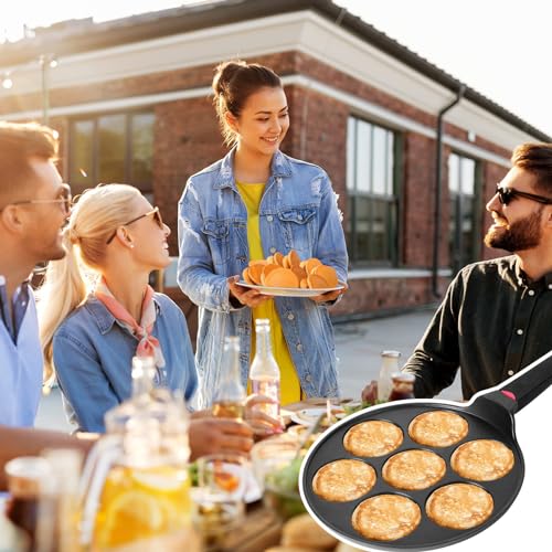 Pancake Pan Maker Nonstick Induction Compatible (7-cup)