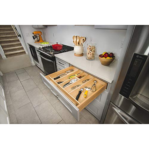 Trim-to-Custom-Fit Silverware Drawer Insert Divider Organizer (24" W / Shallow)