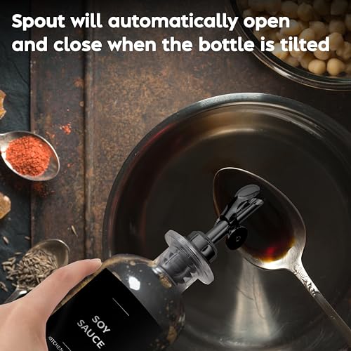 Oil Dispenser for Kitchen (11.8 fl oz (2-Pack) / Black)