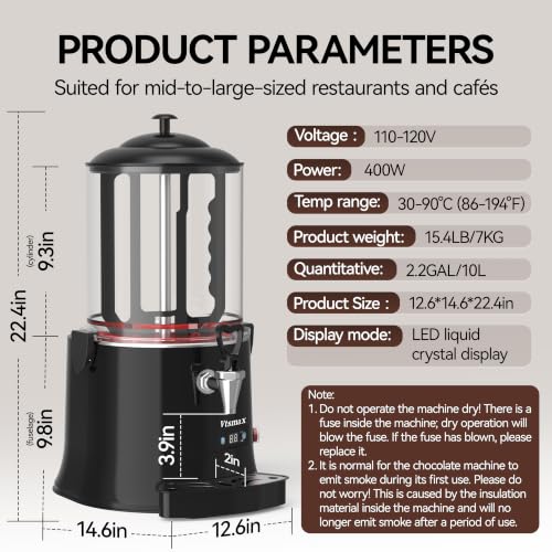 Commercial Hot Chocolate Machine (10L / Black)