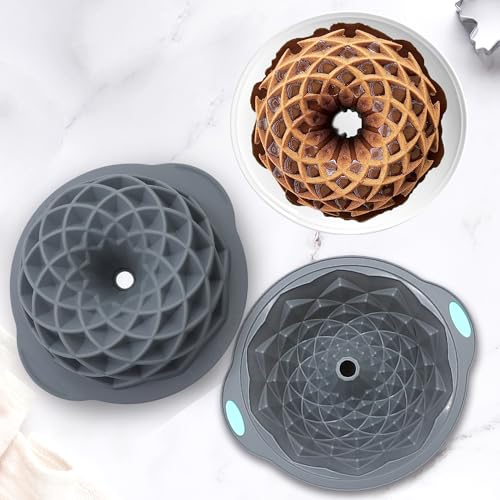 4 Pieces Silicone Fluted Cake Pans (4pcs fluted cake pans (9/10/12 Cups))