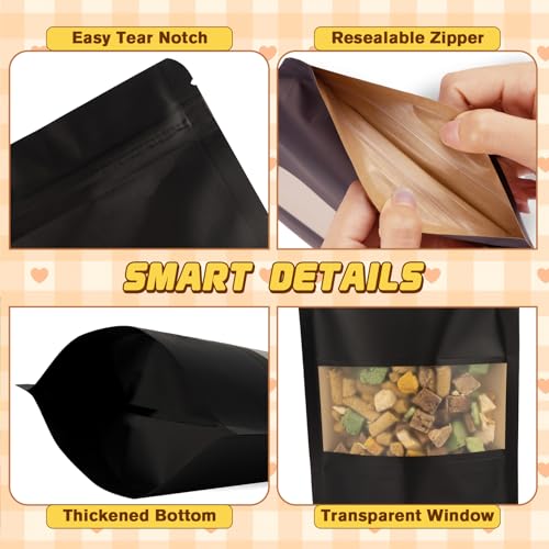 50 Pack Snack Bags (Black / 5.9x8.6in (15x22cm))