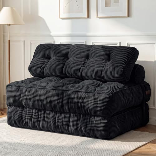 Folding Sofa Bed (Black / Full)