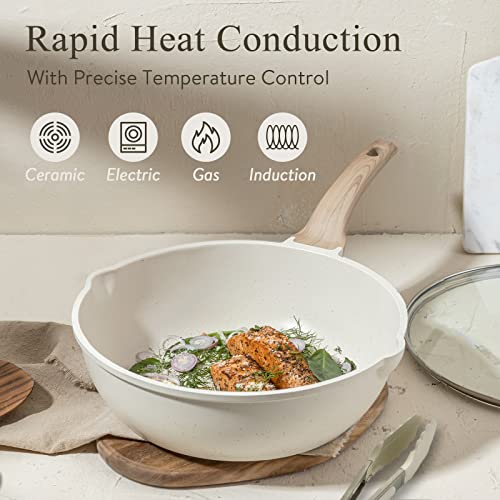 Nonstick Pots and Pans Set (Off-White / 11 Piece)