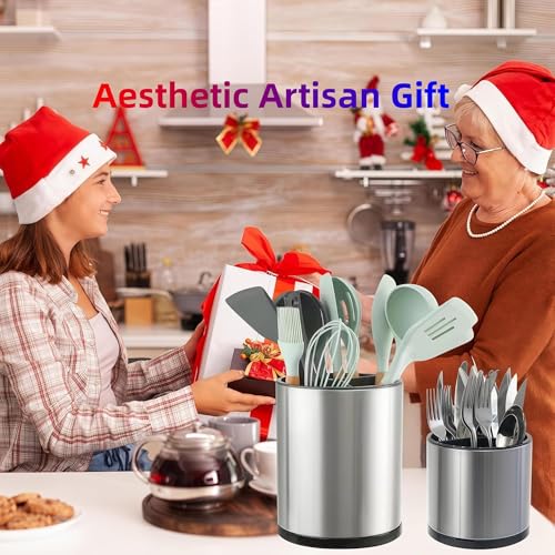 Kitchen Utensil Holder (Large & Medium / silvery)