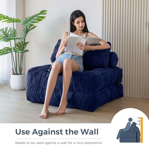 Folding Sofa Bed (Navy / Single)
