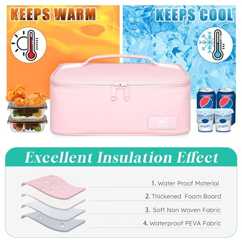 NOL Insulated Lunch Bag for Adults (Pink / Small (4.5 Liters))