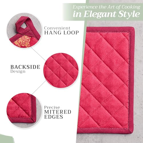 Pot Holders 100% Cotton Potholders (045 - Versailles / 8" x 8" (Pot Holder Pack of 1))