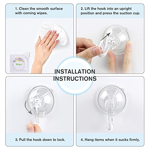 Suction Cup Hooks with Wipes