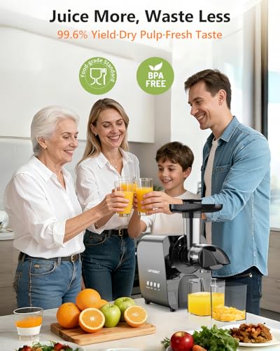 Cold Press Masticating Juicer 250W Slow Extractor for Whole Celery & Carort (Sliver)