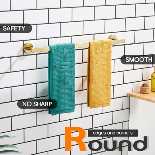 20 Inch Bathroom Towel Bar Bath Towel Rack Kitchen Towel Holder Towel Shelf Wall Mounted SUS304 Stainless Steel Brushed Gold AN4001GD (Brushed Gold / 20-Inch)