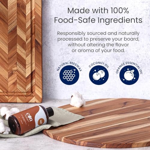 Cutting Board and EON Cutting Board Oil Set (Cutting Board with Maintenance Oil / Extra Large (24 inch x 18 inch x 1.5 inch))