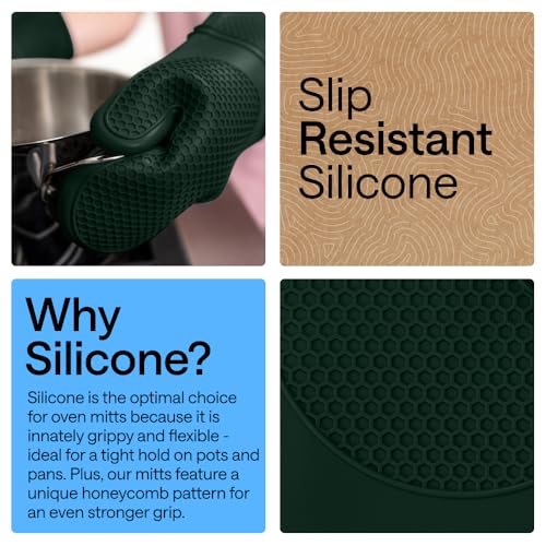 Silicone Oven Mitts (Hunter Green / 12.5" Oven Mitts)
