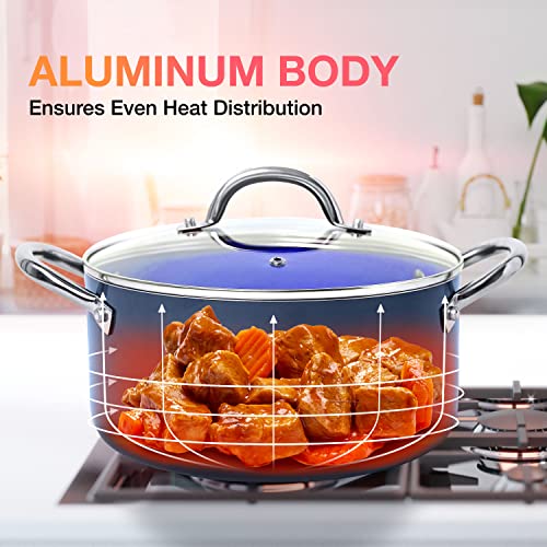Mueller Sapphire UltraClad Kitchen Induction Pots and Pans Set (24 Piece / Sapphire)