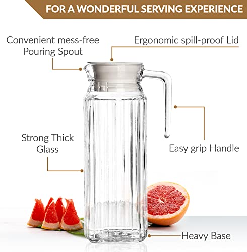 Glass Pitcher with Lid (34oz)