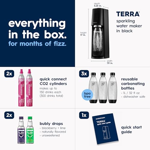 TERRA Sparkling Water Maker (Black / Value Bundle)
