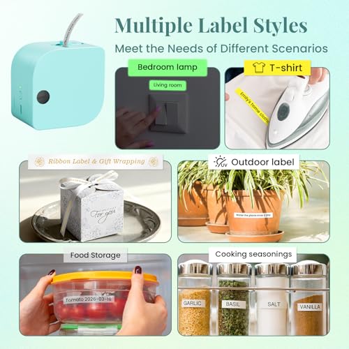 P12 Label Maker Machine with 1 Tape (1 Printer+1 Label Tape / Green)