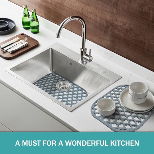 Silicone Kitchen Sink Protectors Mats (Gray (1 Pack))