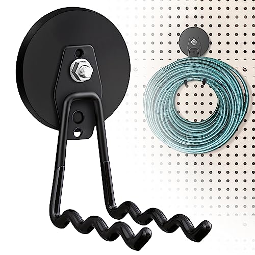 Large Strong Magnetic Hooks Heavy Duty (3.5" Magnet-2 Pack-Black)
