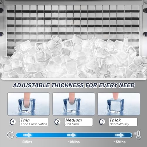 450Lbs 24H Under Counter Commercial Ice Machine with 160LBS Large Storage Bin