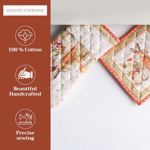 100% Cotton Oven Mitt & Pot Holder Set (066 - Pumpkin Passion / 7.5" x 13" & 8" x 8" (Oven Mitt & Pot Holder))