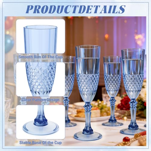 12 Pack Plastic Champagne Flutes (24 Count)