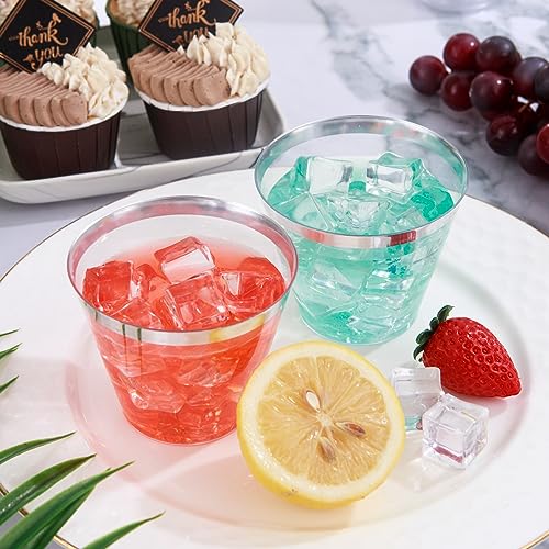 100PCS Silver Plastic Cups (9-Silver-100)