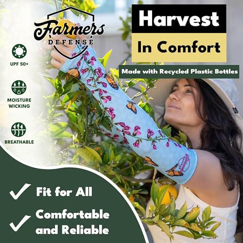 Gardening Arm Sleeves (XX-Large / Antique Bloom - Green)