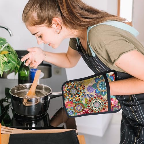 Boho Floral Oven Mitts Set (Haodh-6)