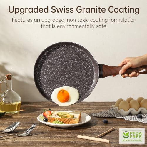 11 Inch Nonstick Crepe Pan (11 INCH（Brown）)