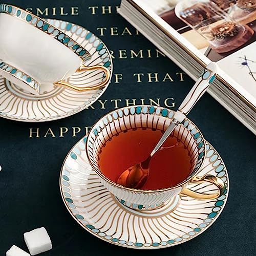 Chinese Bone China Coffee Tea Set (Sapphire 2 Cups)
