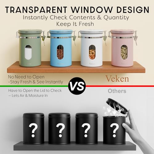 Coffee Canister with Window (Green / 22 oz)