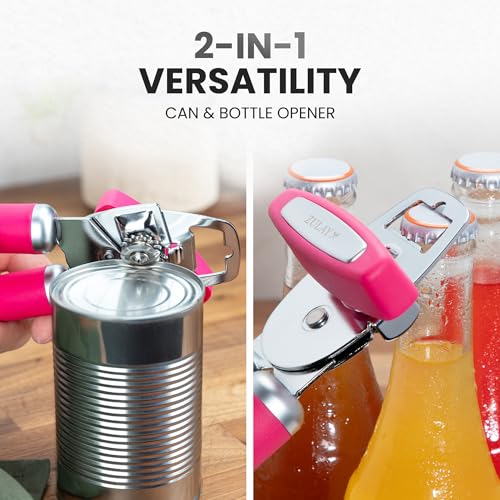 Heavy Duty Stainless Steel Can Opener Manual with Bottle Opener