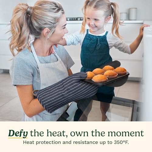 Cuisinart Heritage Kitchen Oven Mitts (Denim Pinstripe)