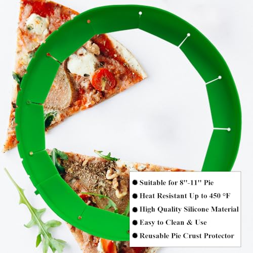 Adjustable Pie Crust Shields Baking Protectors (Green-1pcs)