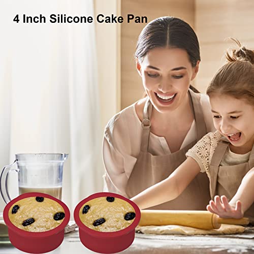 4 Inch Silicone Round Cake Pans Set of 4 (4 Inch 4 PCS)