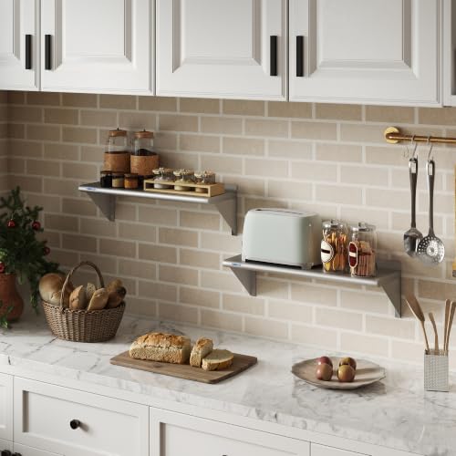 HARDURA 2 Pack Stainless Steel Shelf 12" X 36" (12" x 36"-2 PACKS)