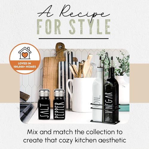 Black Salt and Pepper Shakers Set by Brighter Barns (Black Farmhouse)
