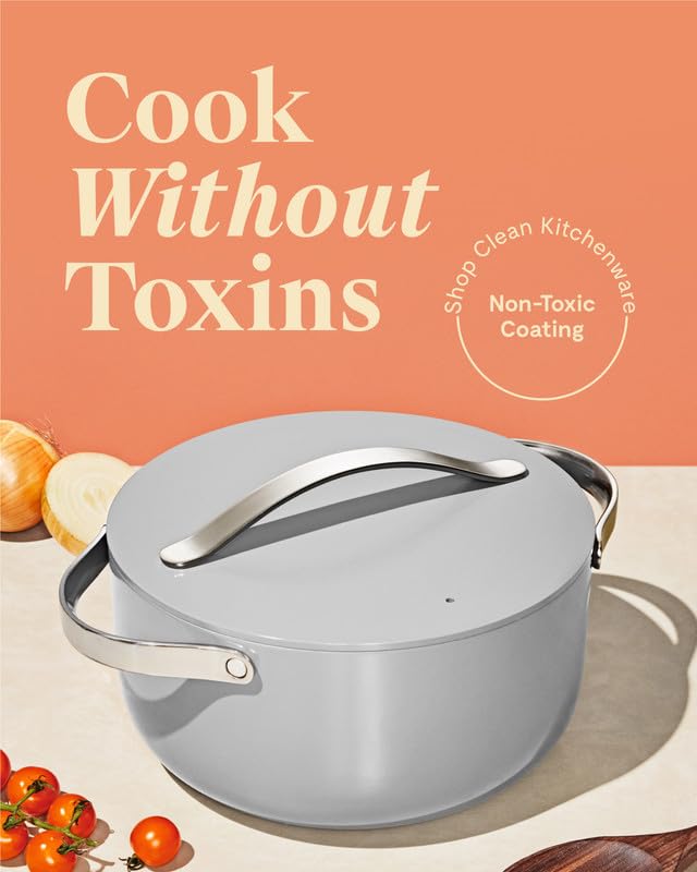 Non Stick Ceramic Dutch Oven Pot with Lid (Gray)