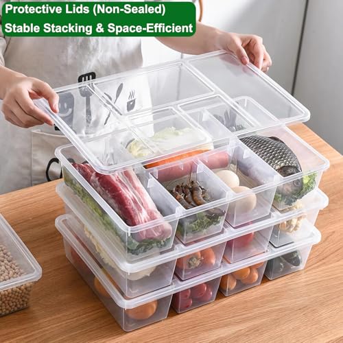 2 Pack Divided Veggie Tray with Lid