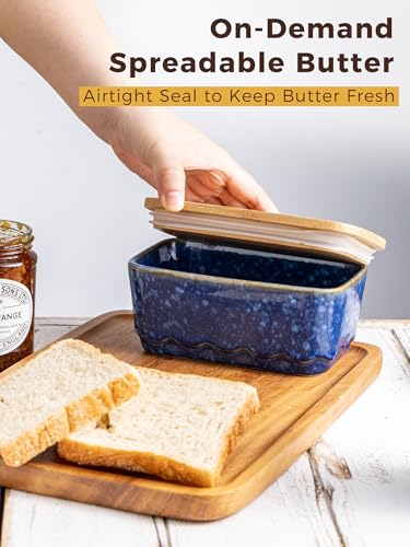 Ceramic Butter Dish with Lid for Countertop