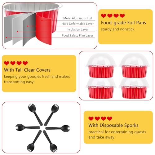 5oz Cupcake Tins with Dome Lids 100 Pack (100 Count)
