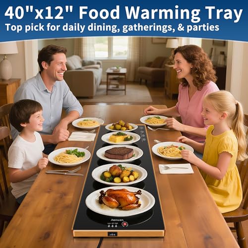 Warming Trays for Buffets Party (Black / 40" x 12" x 1.2")