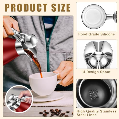2 Pcs 68oz Thermal Coffee Carafe for Keeping Hot (Red)