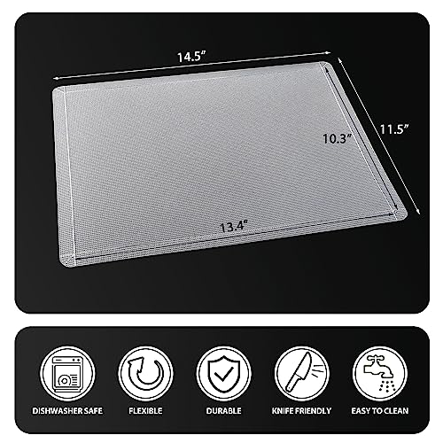 Flexible Plastic Cutting Boards Mats with Lip (Foldable - Clear - 3)
