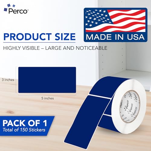 Dark Blue 3x5 Inch Perforated Sticker Labels (Mini Roll / Dark Blue)