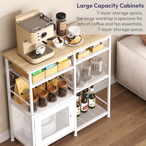 Coffee Bar Cabinet Station (White)