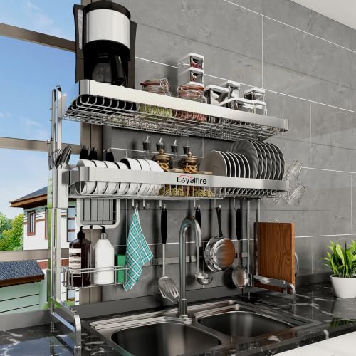 Over Sink Dish Drying Rack (Silver)