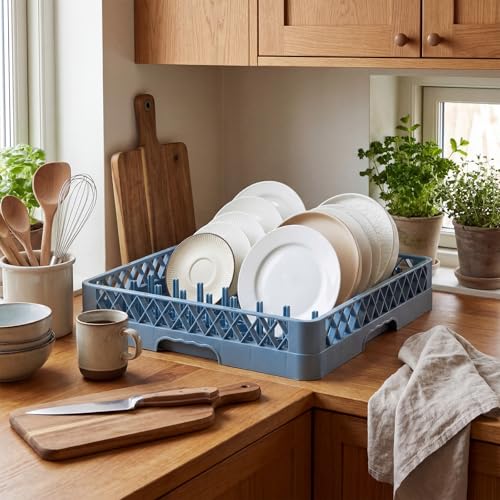 1 Pack Commercial Dishwasher Tray Rack (Blue / Peg Dish)